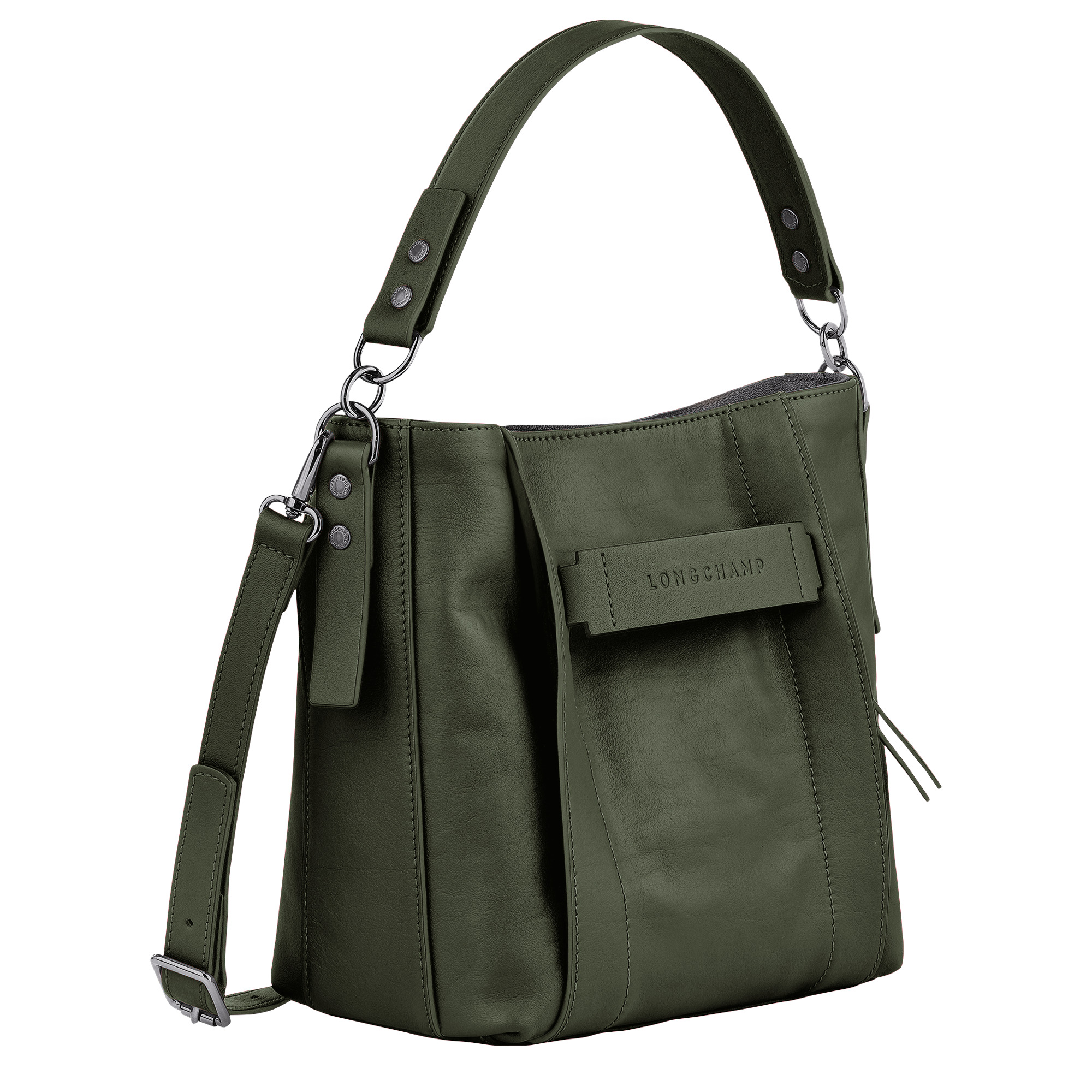 Longchamp 3D S Crossbody bag Khaki - Leather - 3