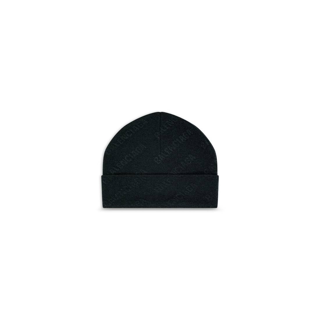 Mini Allover Logo Beanie in Black - 2