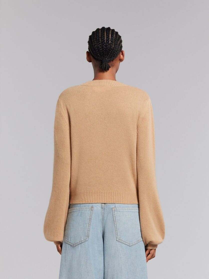 BROWN CASHMERE JUMPER WITH MARNI MENDING PATCH - 3