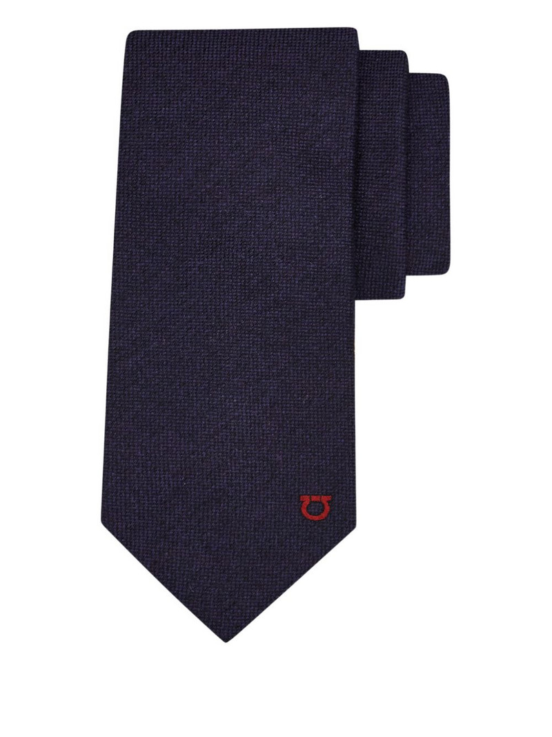 FERRAGAMO embroidered-logo tie outlook