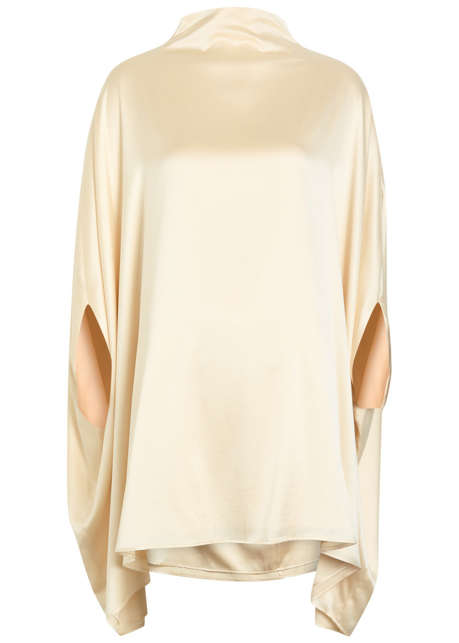Armarium Miranda Cape-effect Stretch-silk Satin Mini Dress - 1