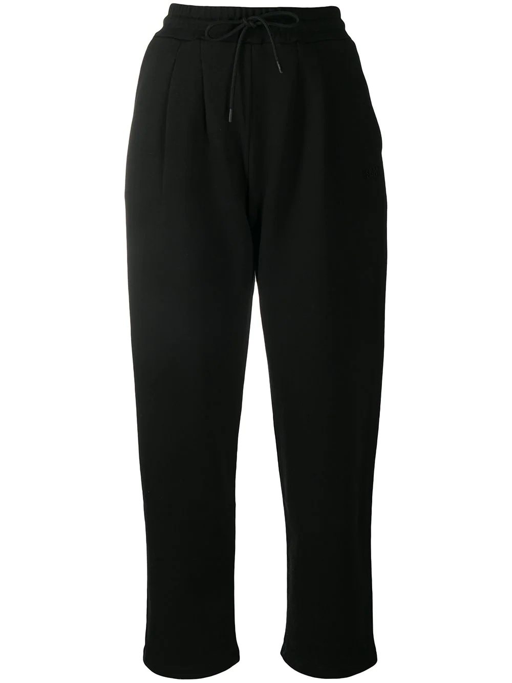 drawstring-waist cotton track trousers - 1