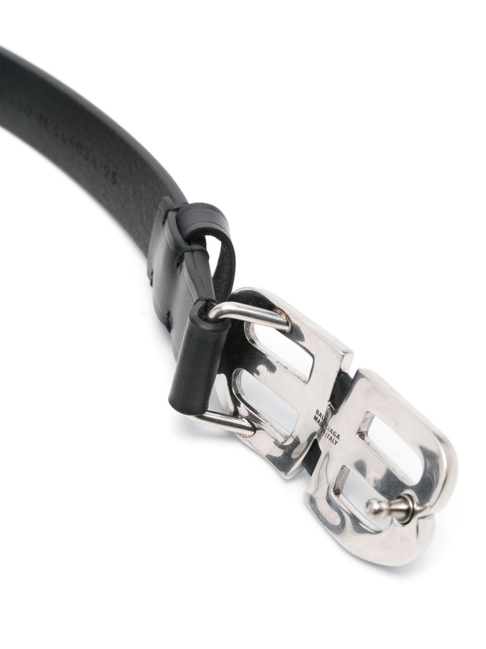 dented logo-buckle belt - 2