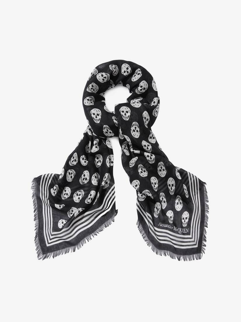 Alexander McQueen Women's Biker Skull Scarf in Black outlook