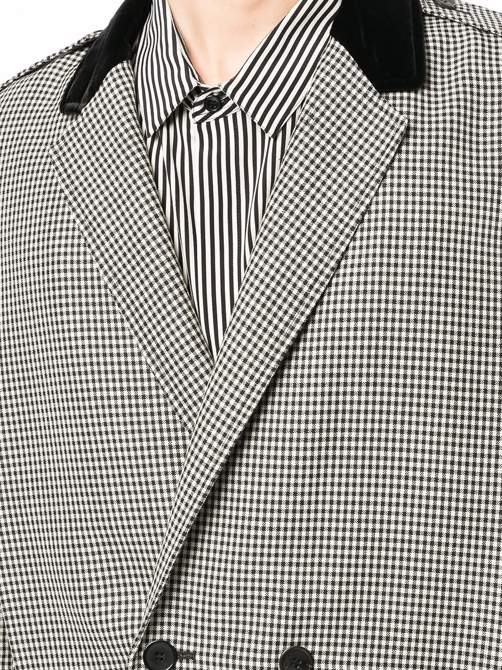 double-breasted gingham blazer - 5