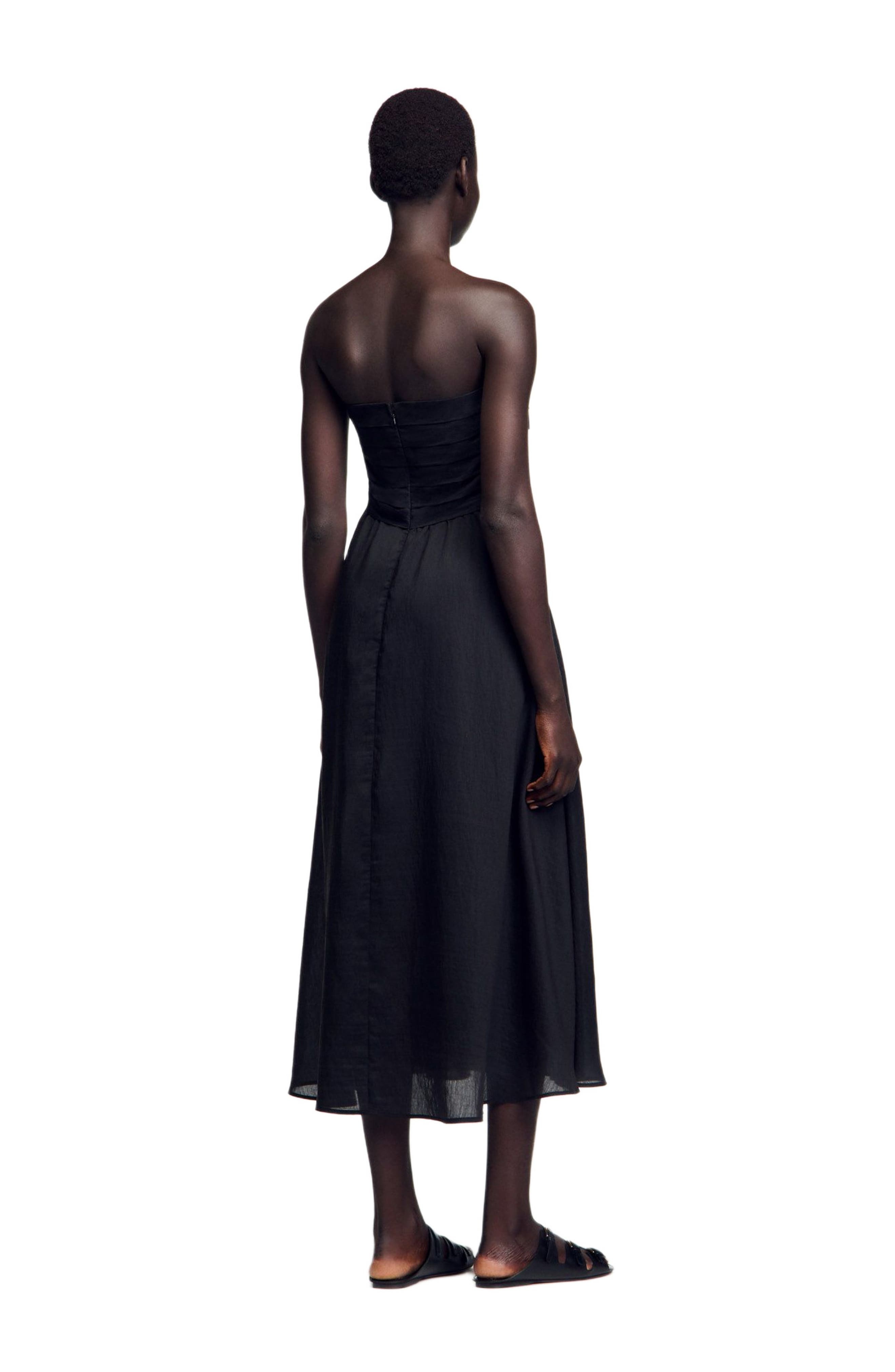 SANDRO Long bustier dress in Black at Nordstrom - 2