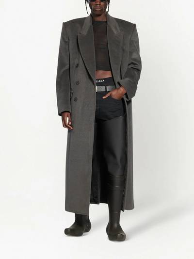 BALENCIAGA wide-shoulder double-breasted coat outlook