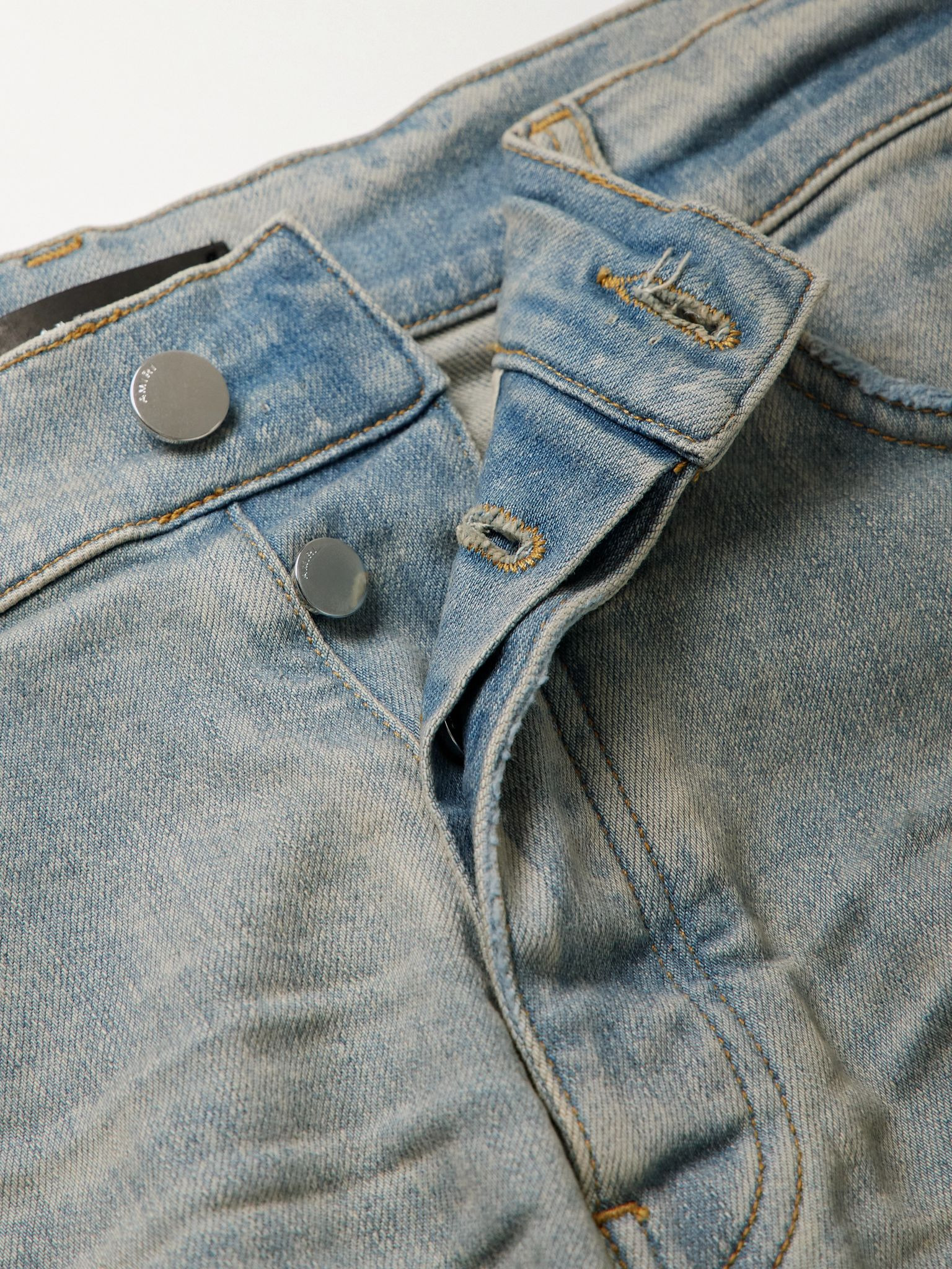Stack Skinny-Fit Distressed Jeans Blue - 6