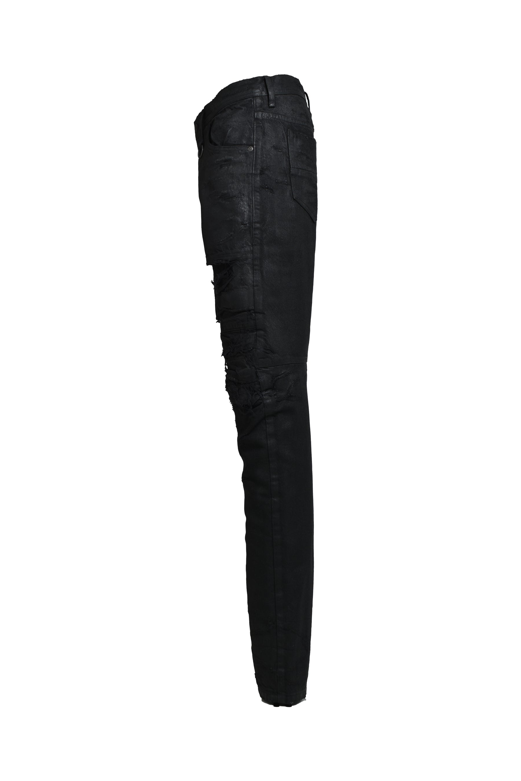 12OZ COATING DENIM PANTS / BLK WAX - 3