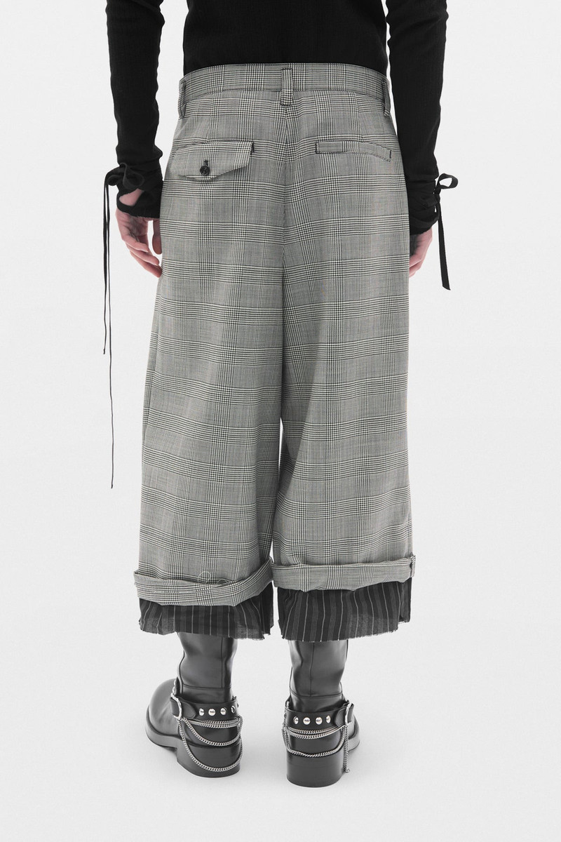 HaroldWide Leg Cropped Trousers with Edge Lining Border 3