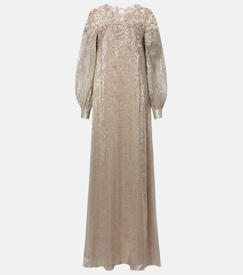 Embellished silk-blend gown 1