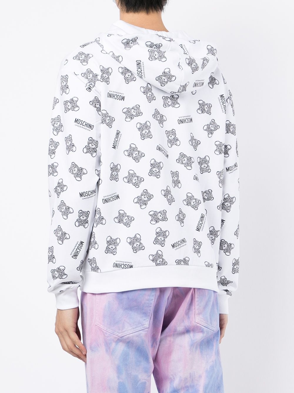 logo bear-print hoodie - 4