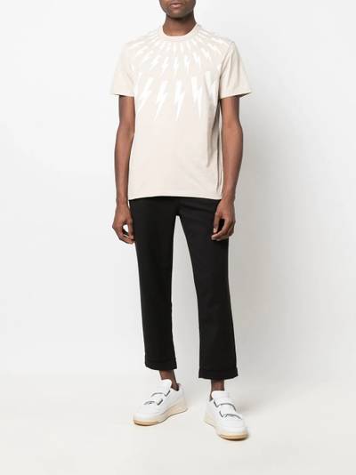 Neil Barrett Thunderbolt-print cotton T-shirt outlook