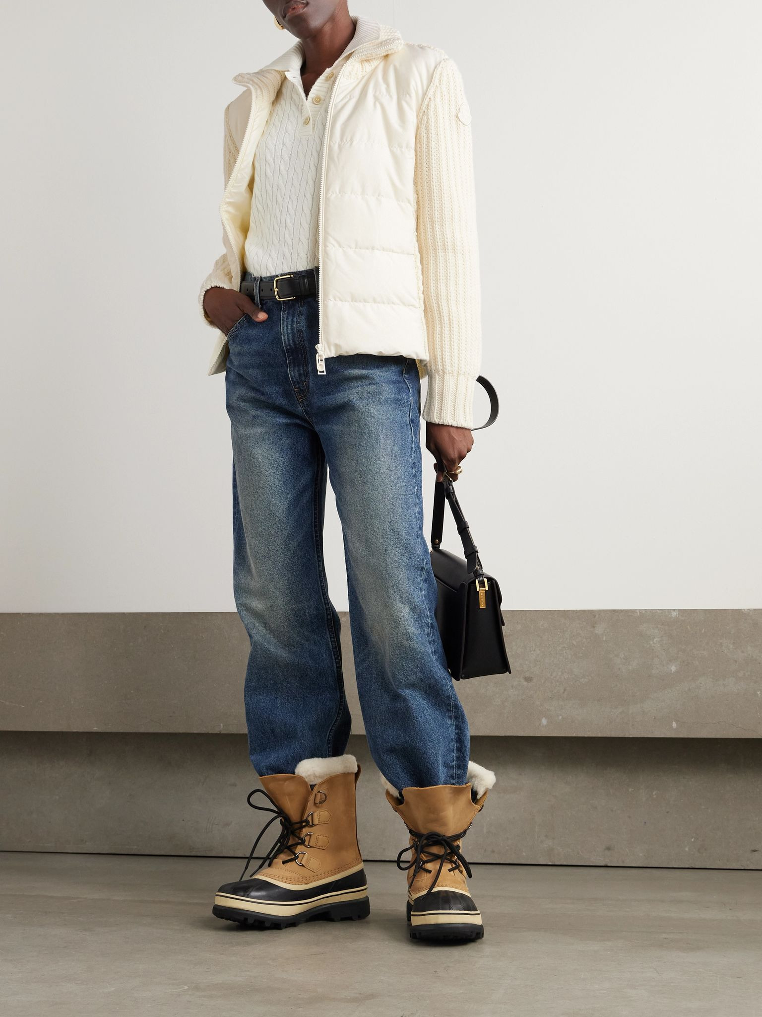 Appliquéd quilted shell-trimmed wool and cashmere-blend down cardigan Cream - 2