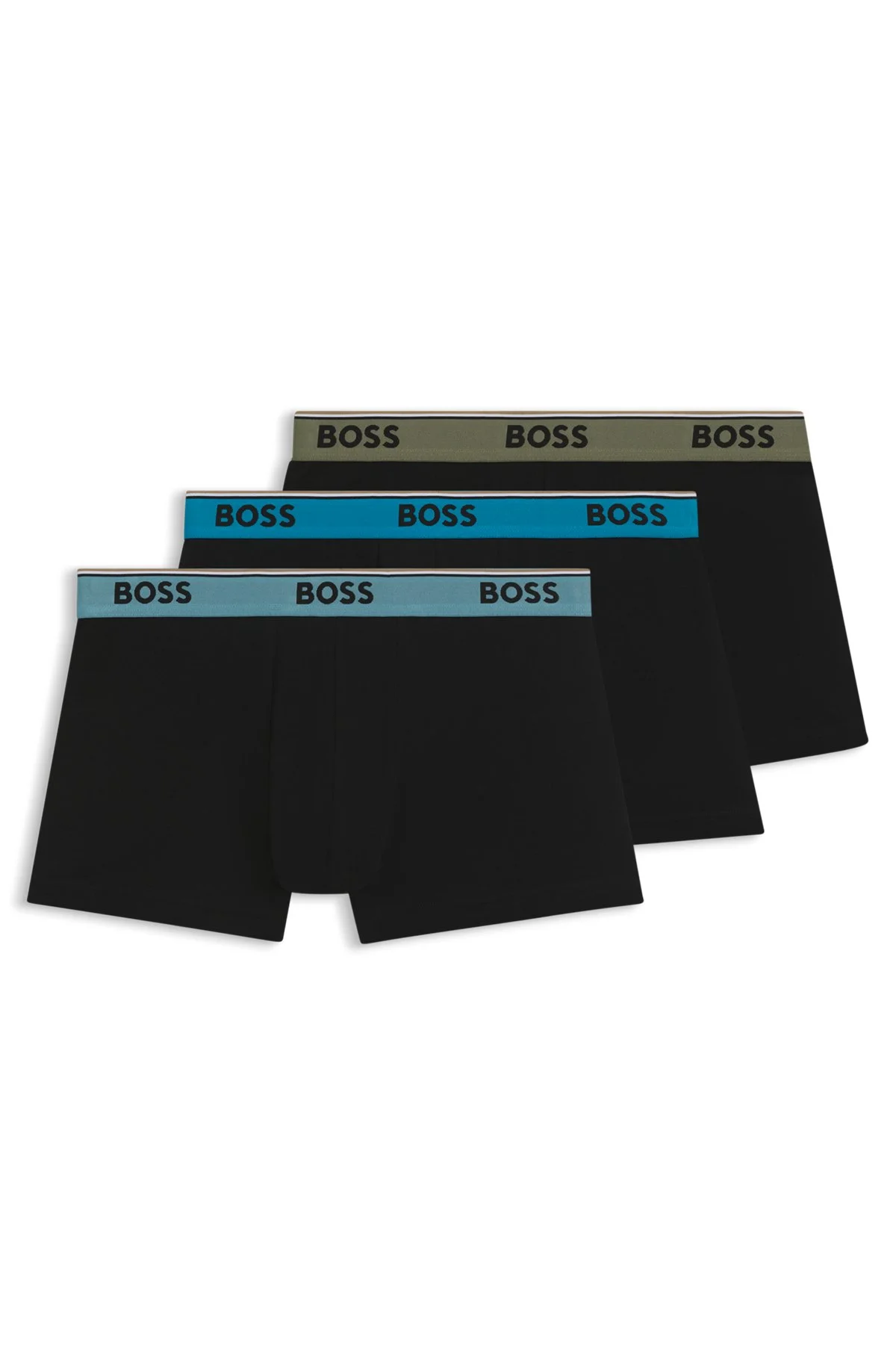THREE-PACK OF STRETCH-COTTON TRUNKS WITH LOGO WAISTBANDS - 1