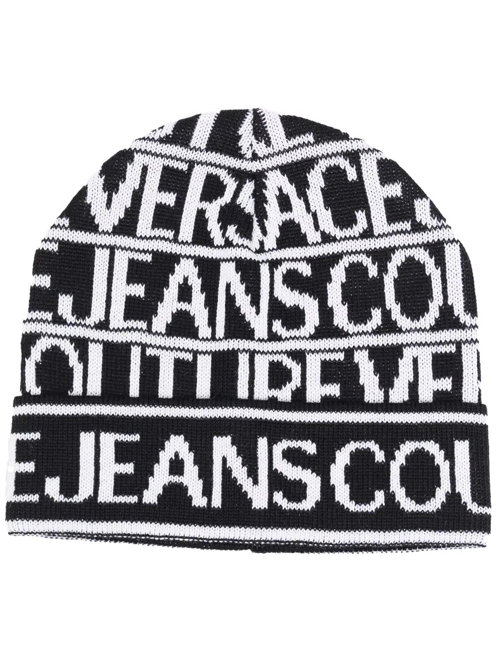 logo-print knitted beanie - 1