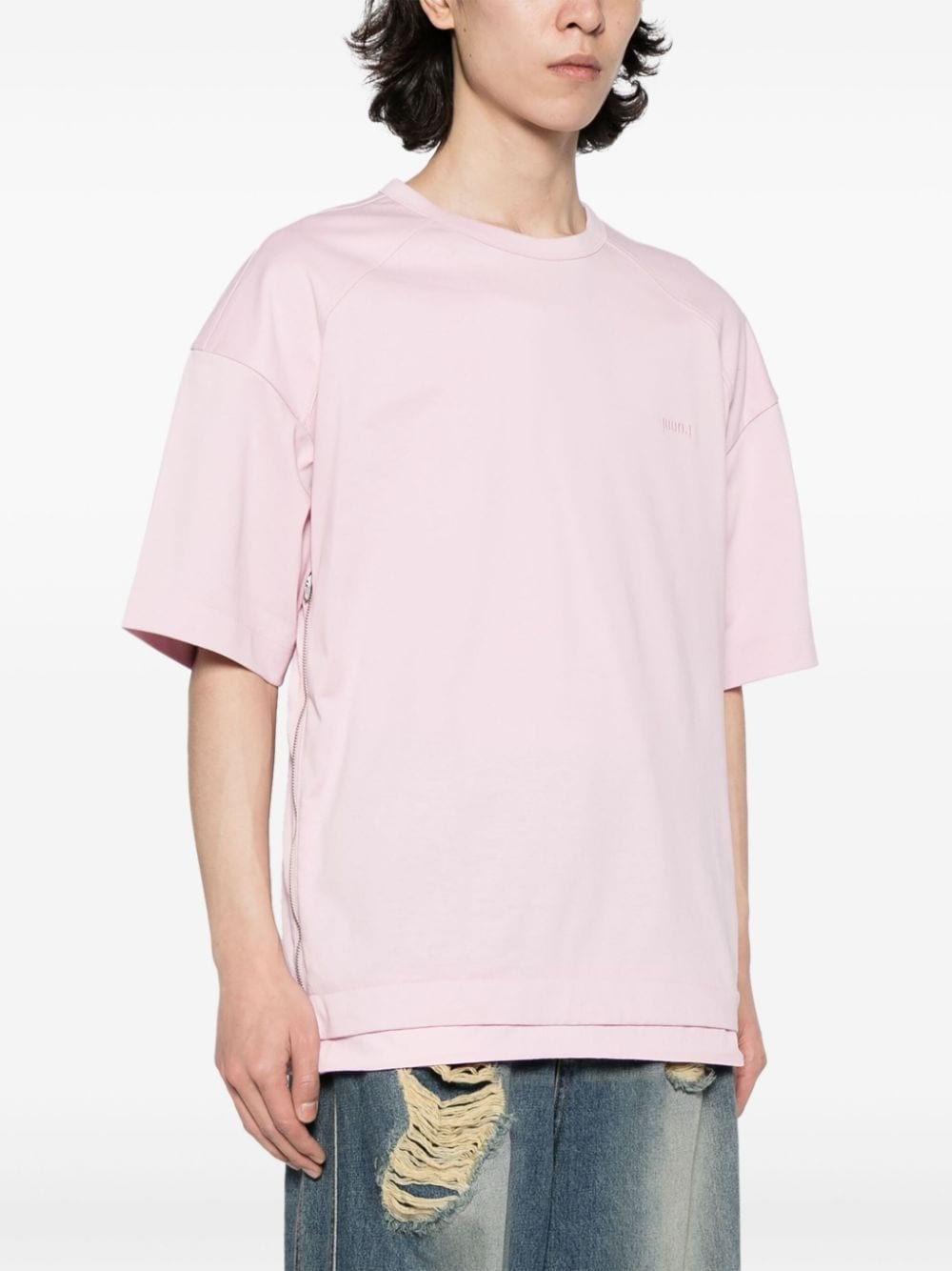 side-zip layered-hem T-shirt - 3
