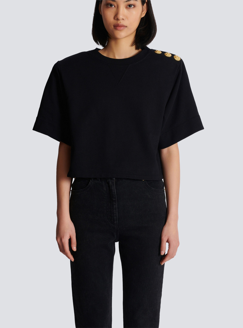 Cropped sweatshirt with buttons 5