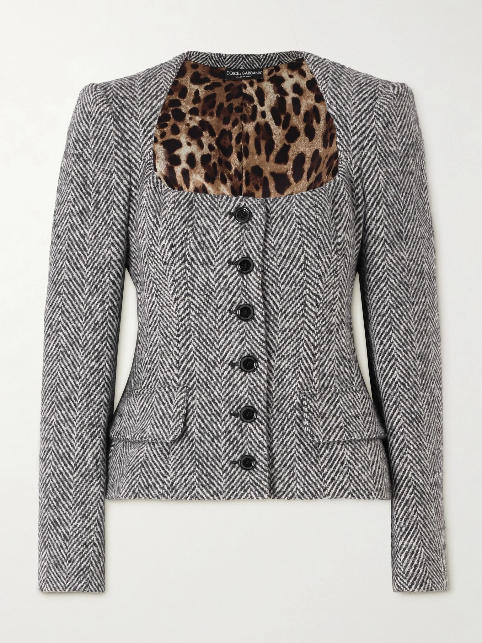 Herringbone wool jacket Gray - 1