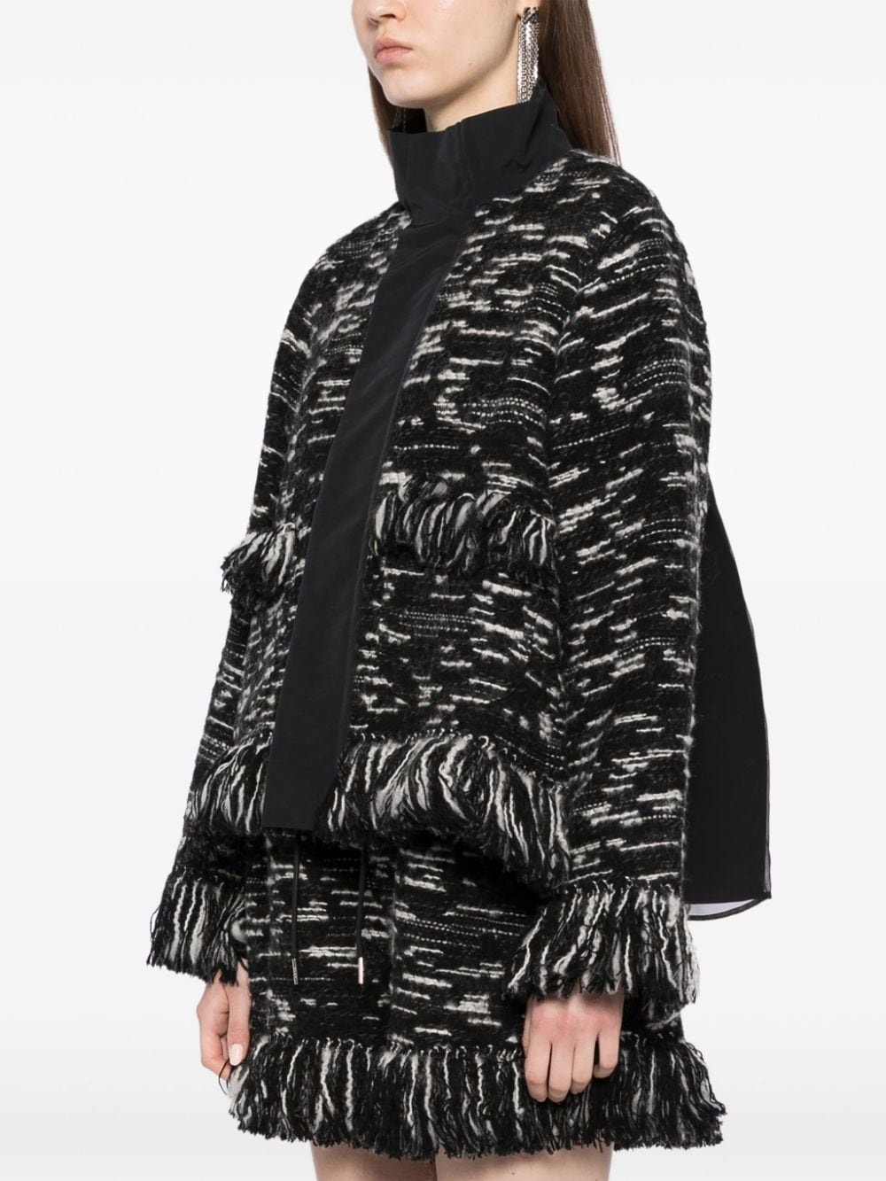 fringed-edge knitted jacket - 3