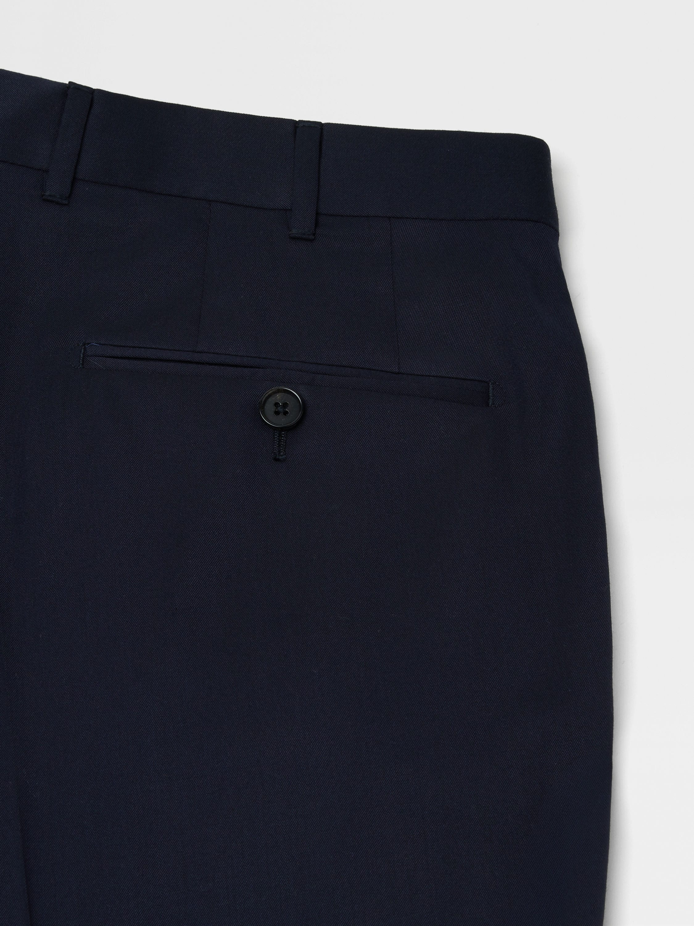 NAVY BLUE CENTOVENTIMILA WOOL PANTS - 3