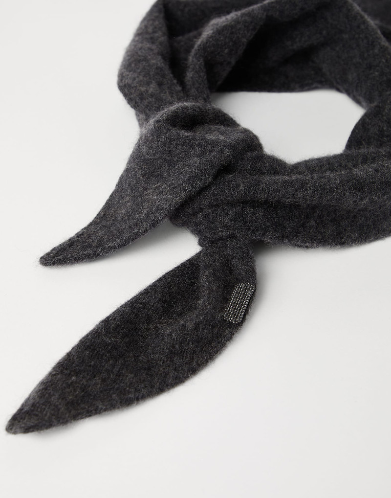 Brunello Cucinelli Cashmere foulard with monili outlook
