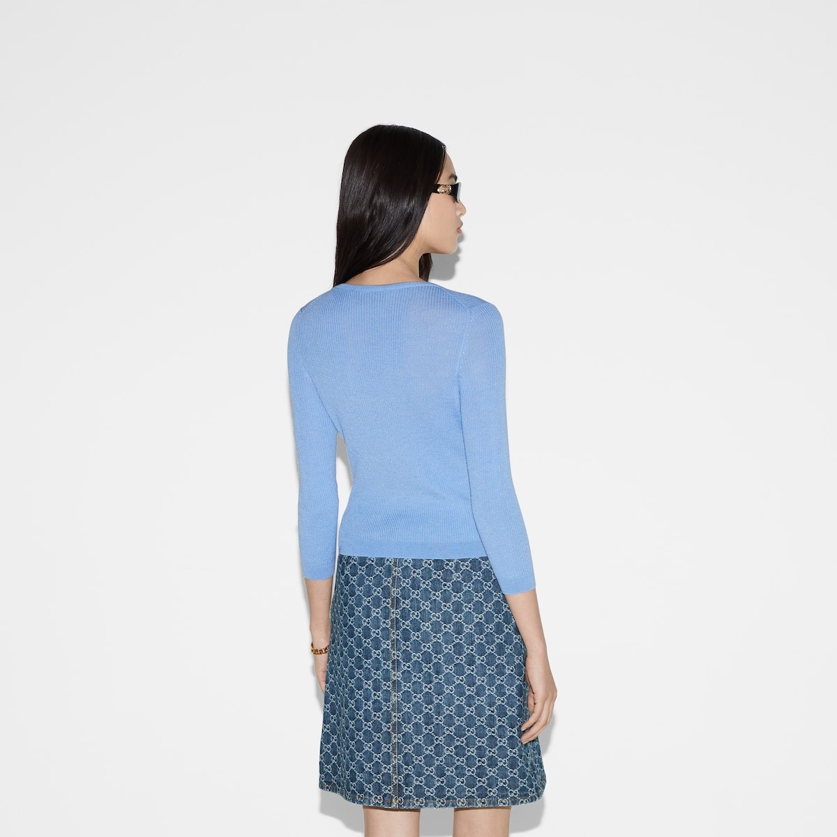 Extra fine rib wool and silk cardigan - 4