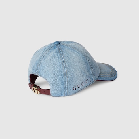 Denim baseball hat with Double G - 4