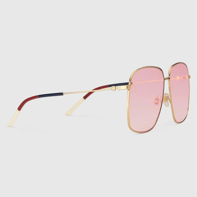 GUCCI Rectangular-frame metal sunglasses outlook