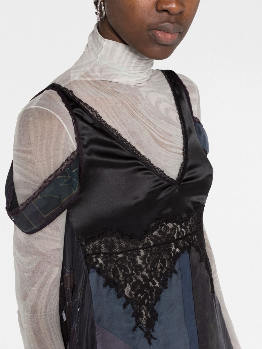 V-neck silk midi dress - 5