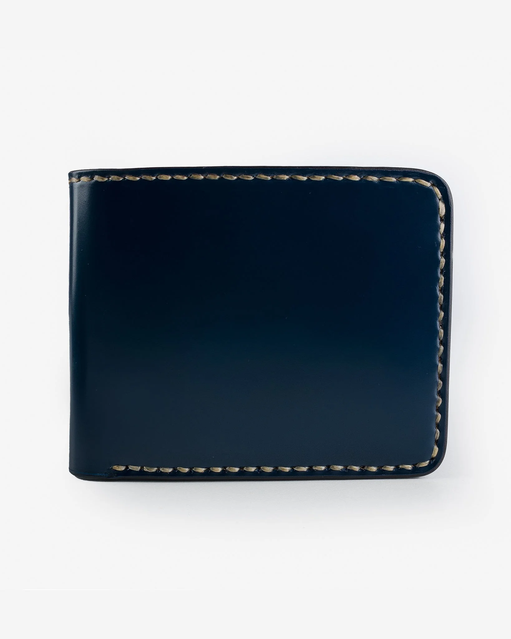 SLIMLINE SMALL SHELL CORDOVAN WALLET - NAVY - 1