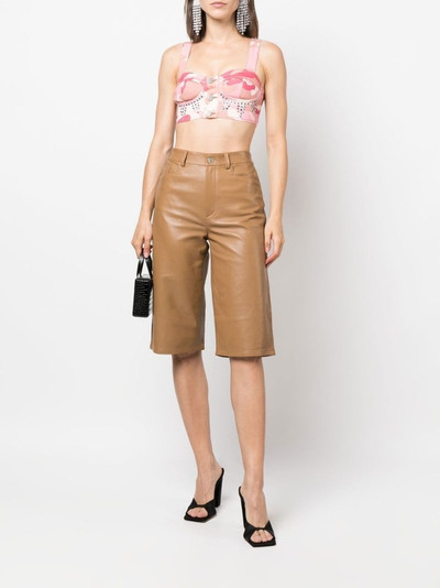 Alessandra Rich camouflage-print bustier top outlook