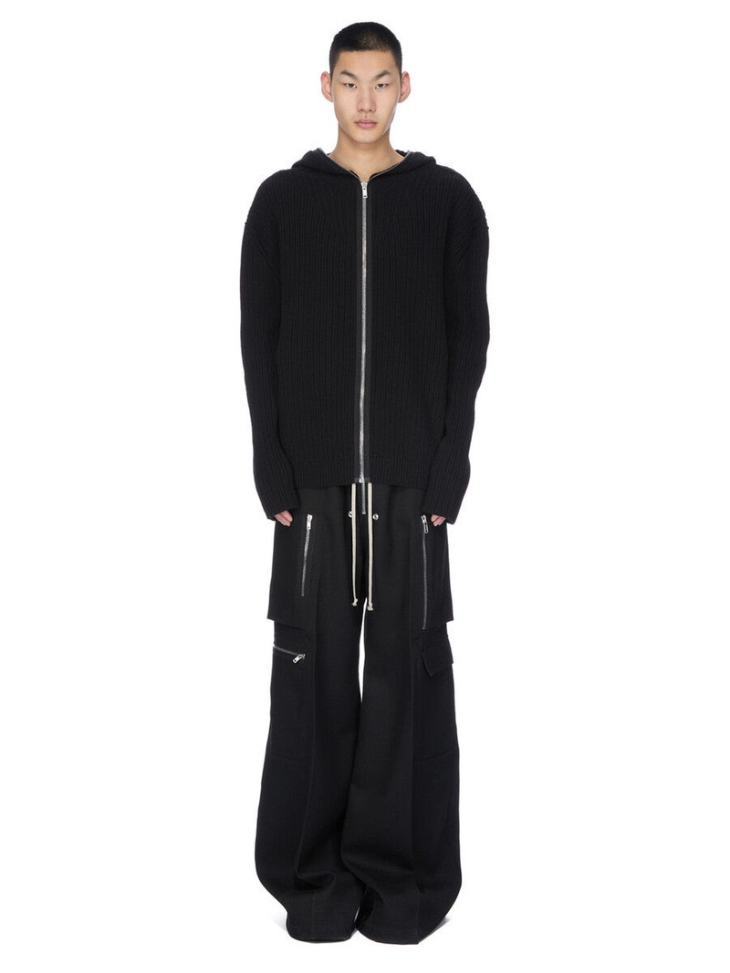 Rick Owens Black Concordians Zipped Hoodie outlook