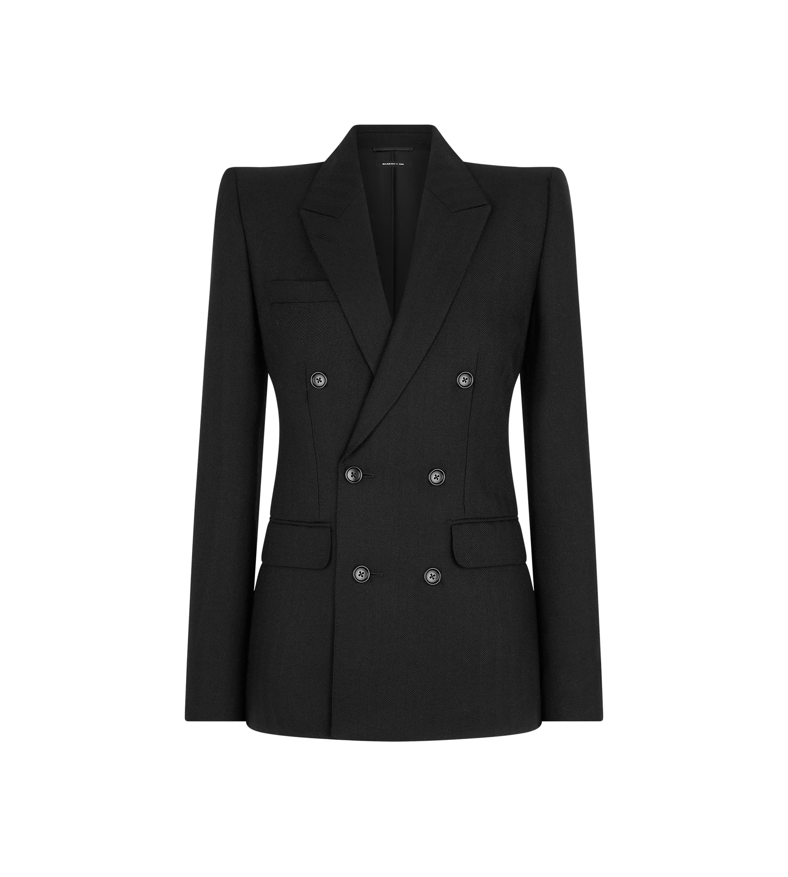 SHARP HERRINGBONE DOUBLE BREASTED JACKET - 1