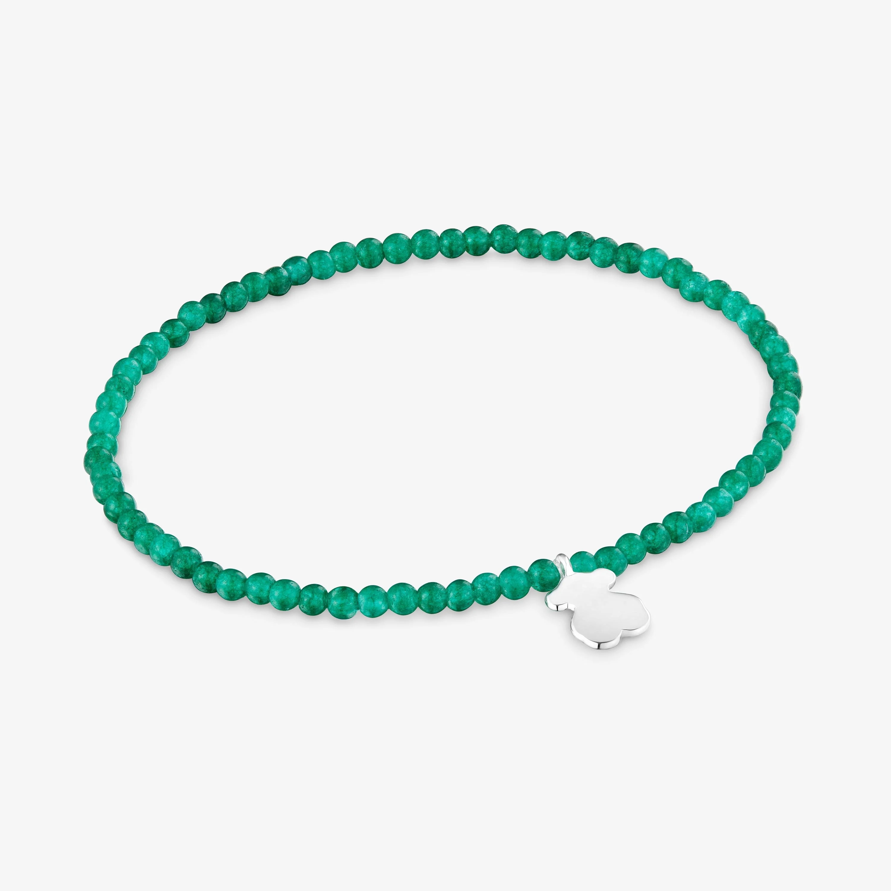 Elastic Bracelet with green chalcedony and silver bear TOUS Motifs - 1