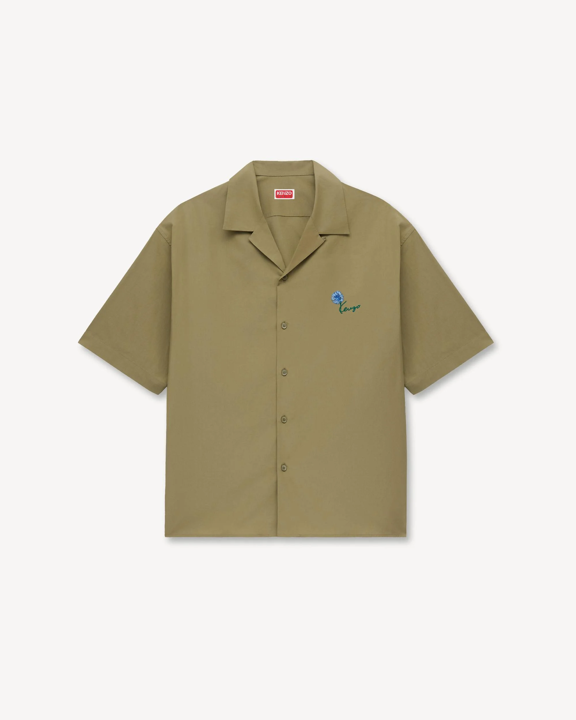'KENZO Tulip' hawaiian short sleeve shirt in cotton poplin - 1
