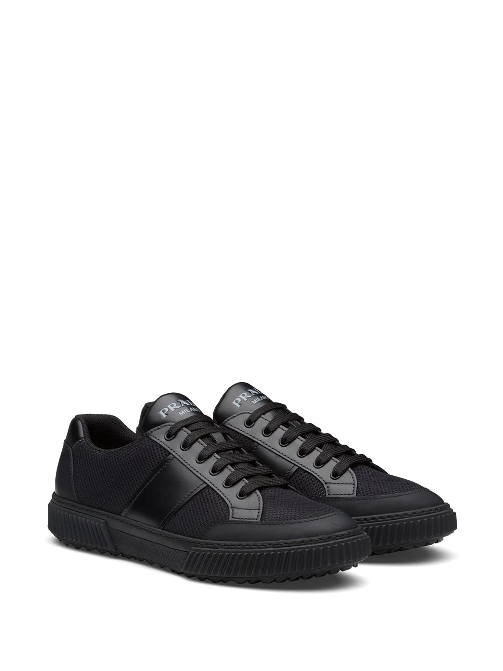 panelled logo lace-up sneakers - 2