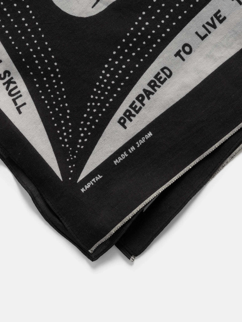 Kapital Fastcolor Selvedge Bandanna (RAINSKULL NO WOMAN NO CRY) Black outlook