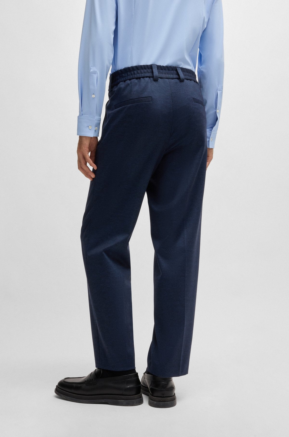 SLIM-FIT TROUSERS IN MELANGE SUPER-FLEX TWILL - 4