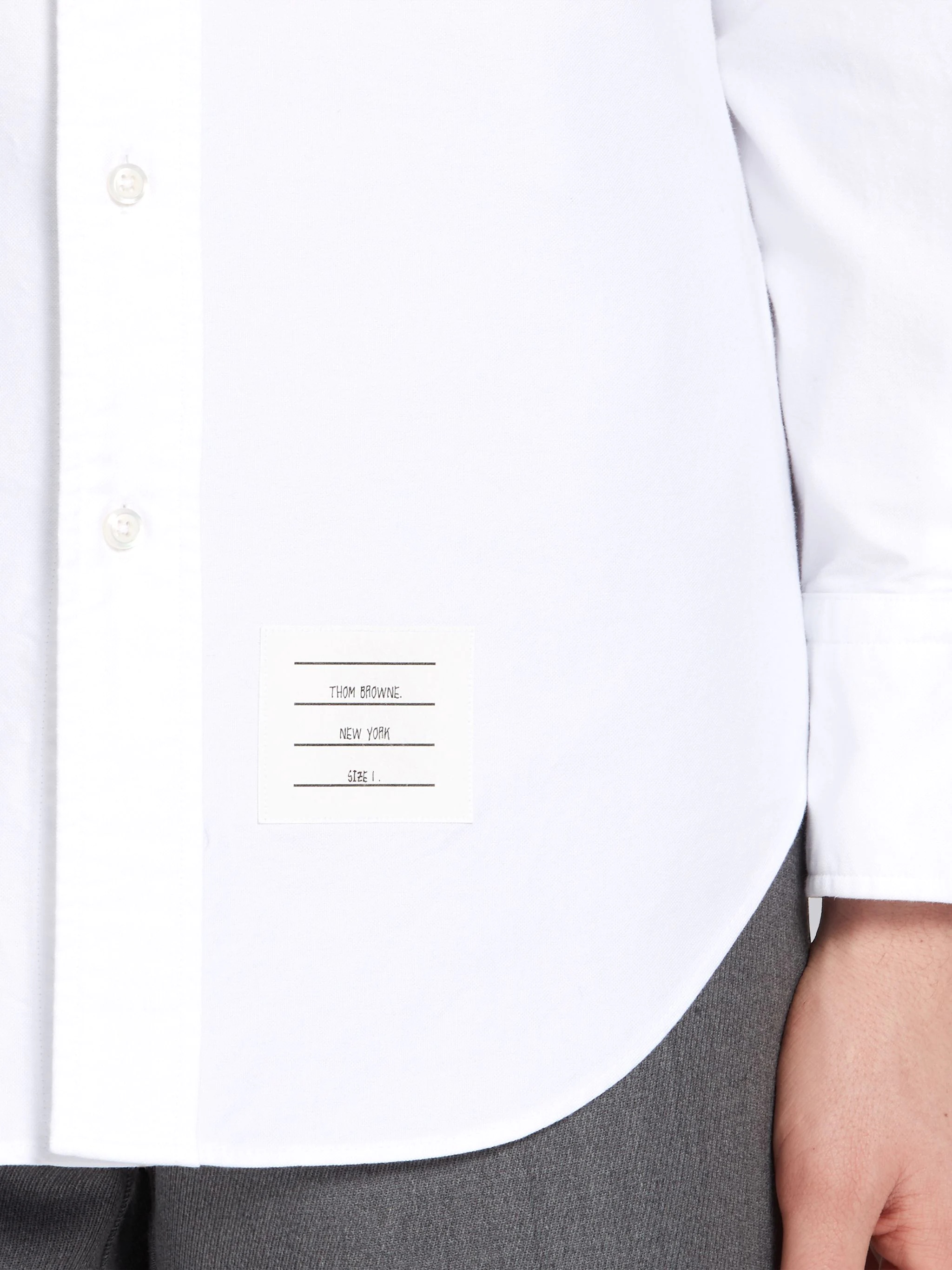 White Oxford Striped Grosgrain Armband Classic Shirt - 6