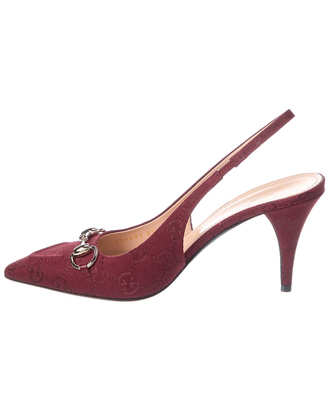 Gucci Horsebit GG Canvas Slingback Pump - 2