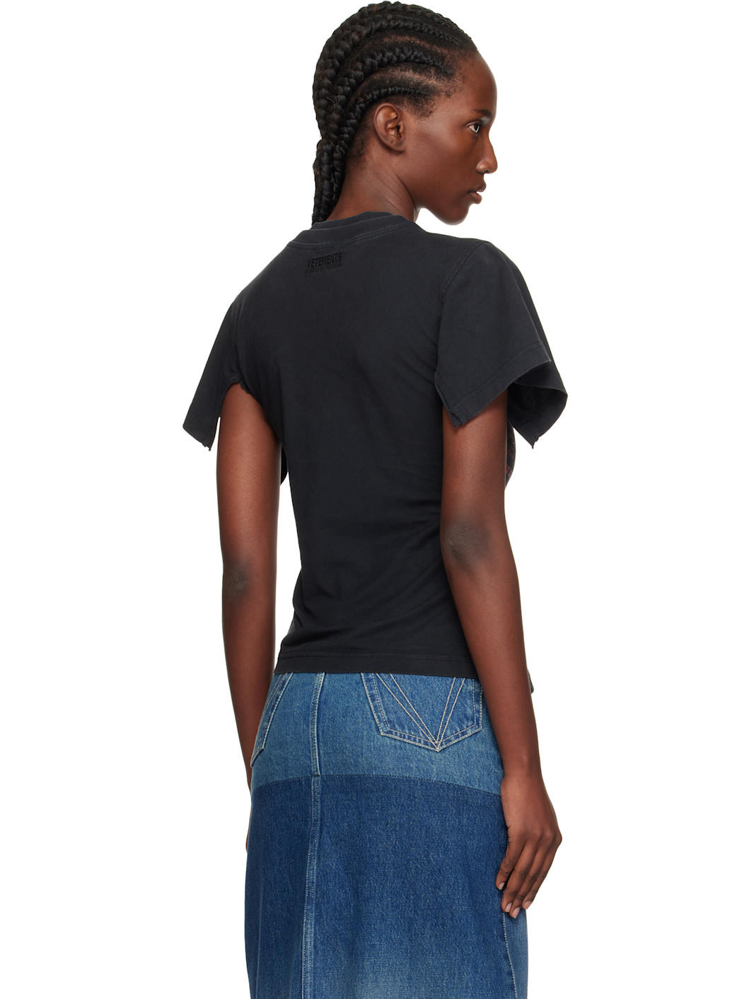 Black 'Fuck' Shifted T-shirt - 3