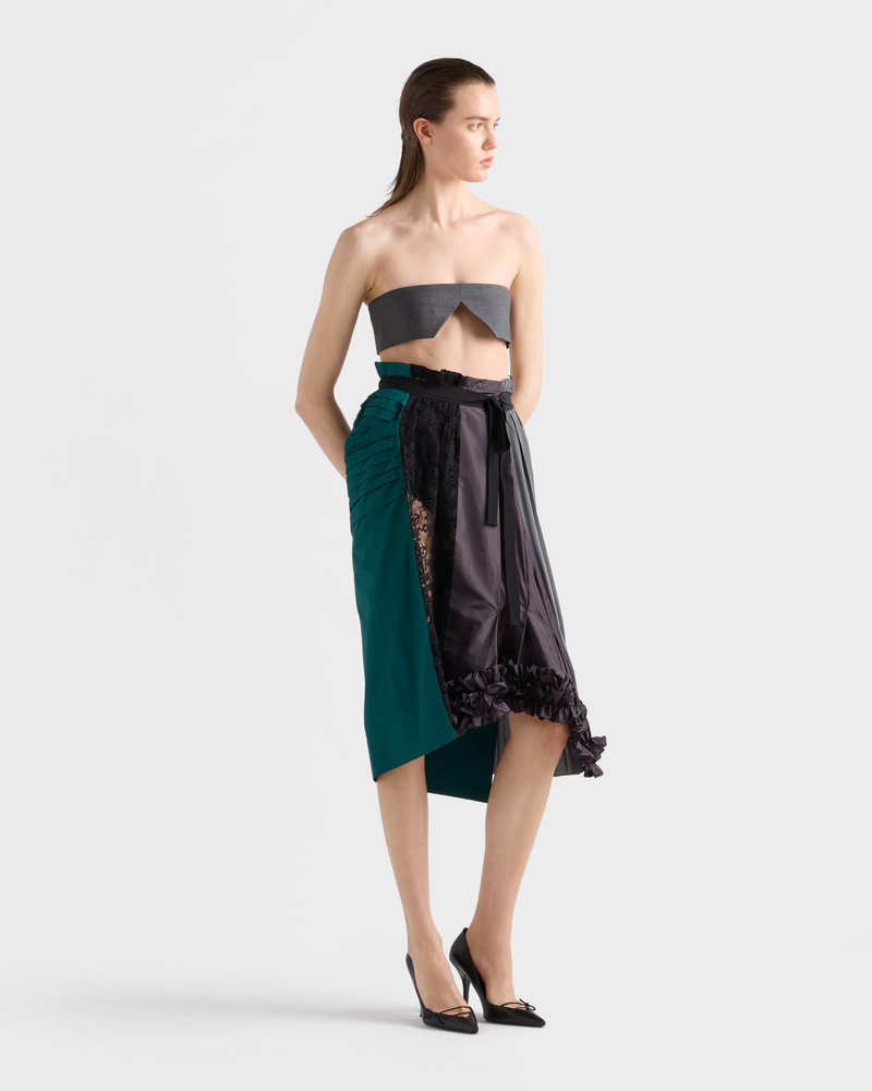 Prada Technical taffeta patchwork skirt outlook