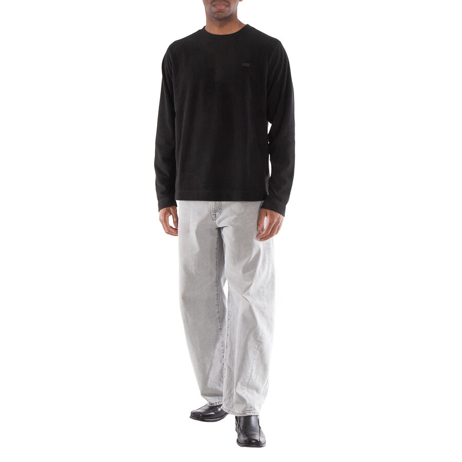 Rains Men's Black Addis Fleece Crewneck Sweatshirt - 6