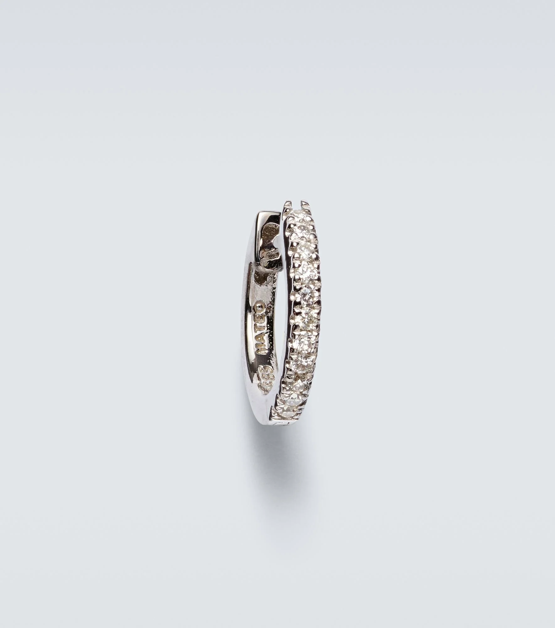 14kt white gold single earring with diamonds - 1