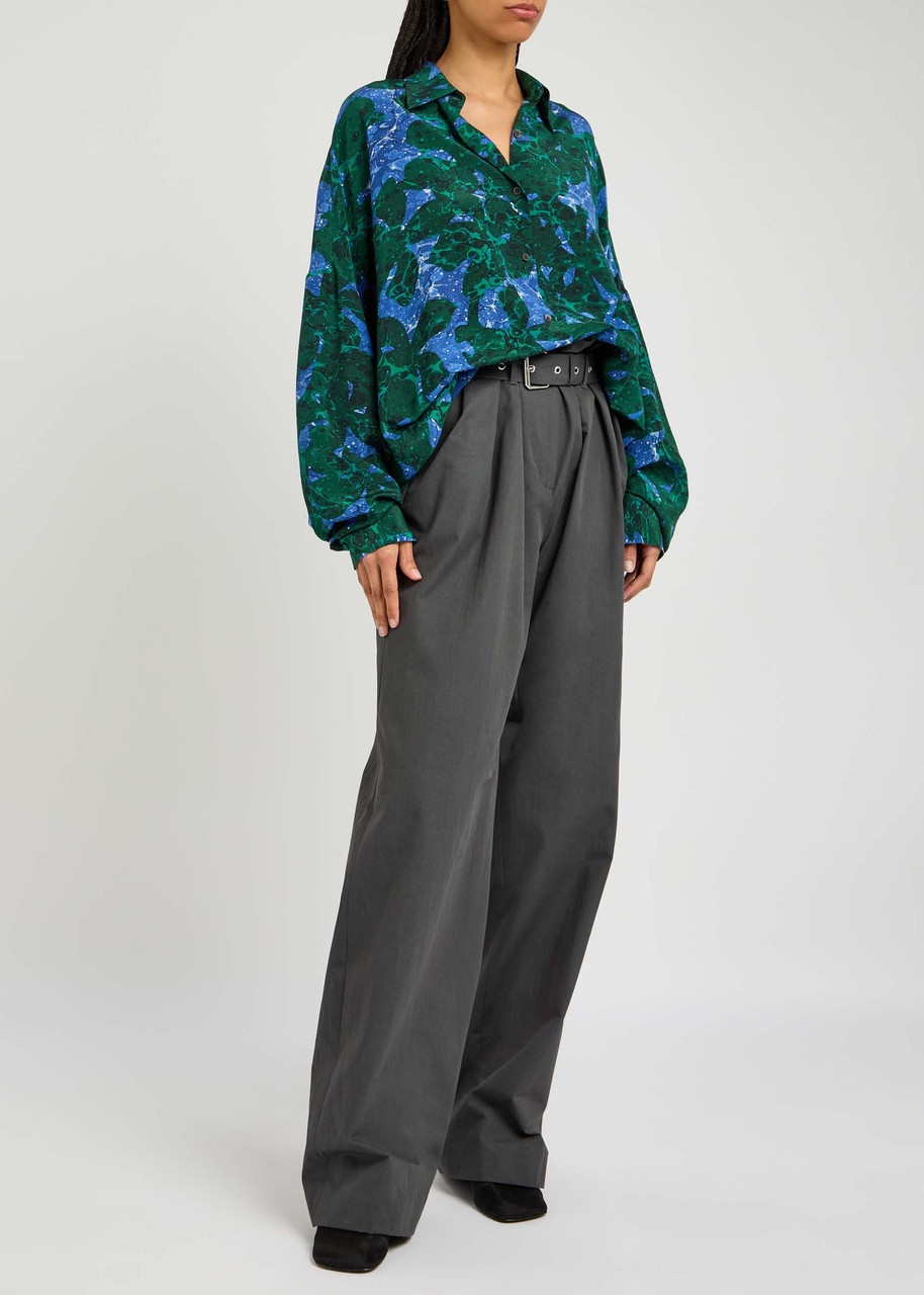 Dries Van Noten Peaches Wide-leg Cotton Trousers - 4