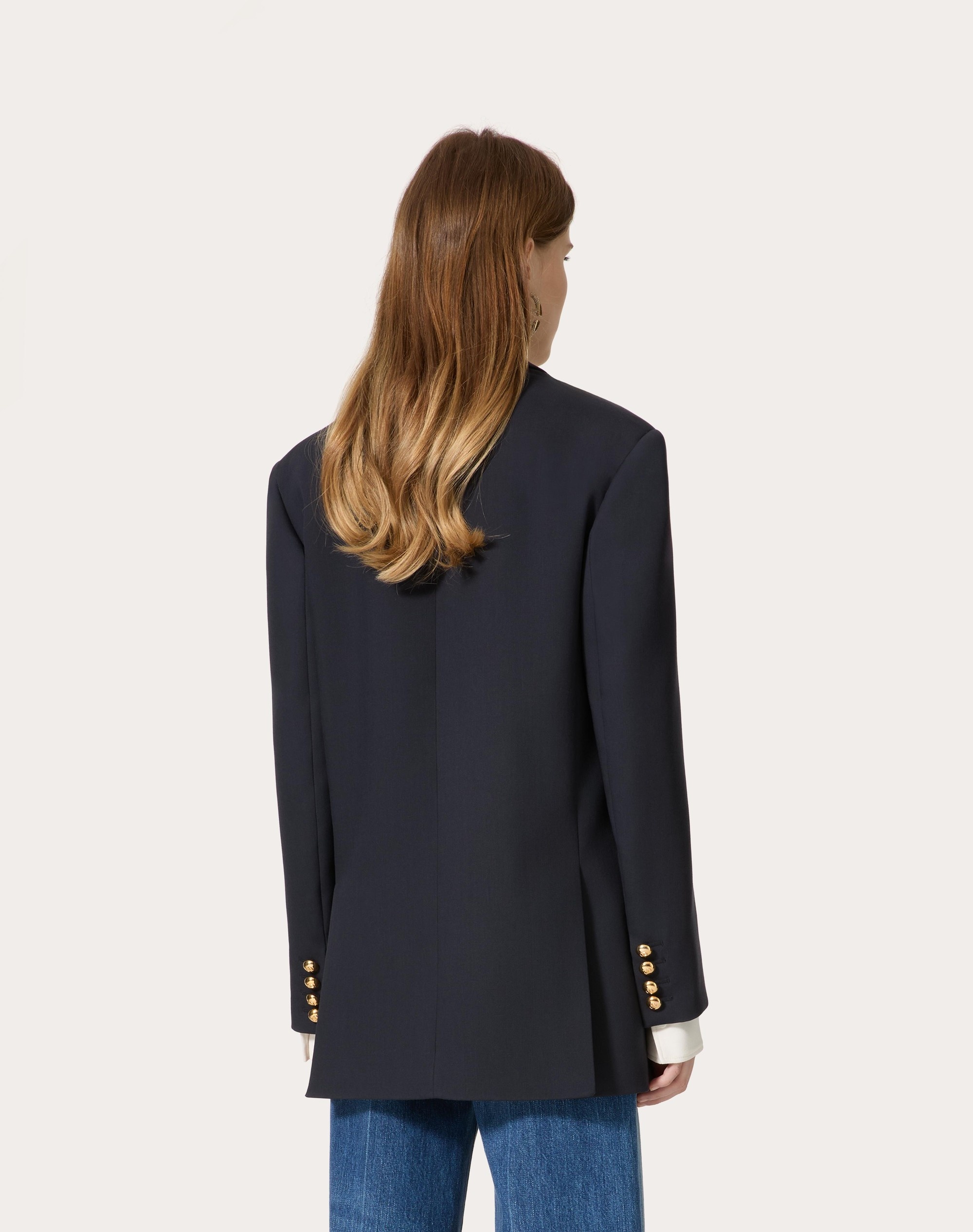 【関税＆送料込み】Valentino Garavani Navy Blue Wool Blazer Valentino Garavani Man Blazer Navy Size 42 Wool, Elastane