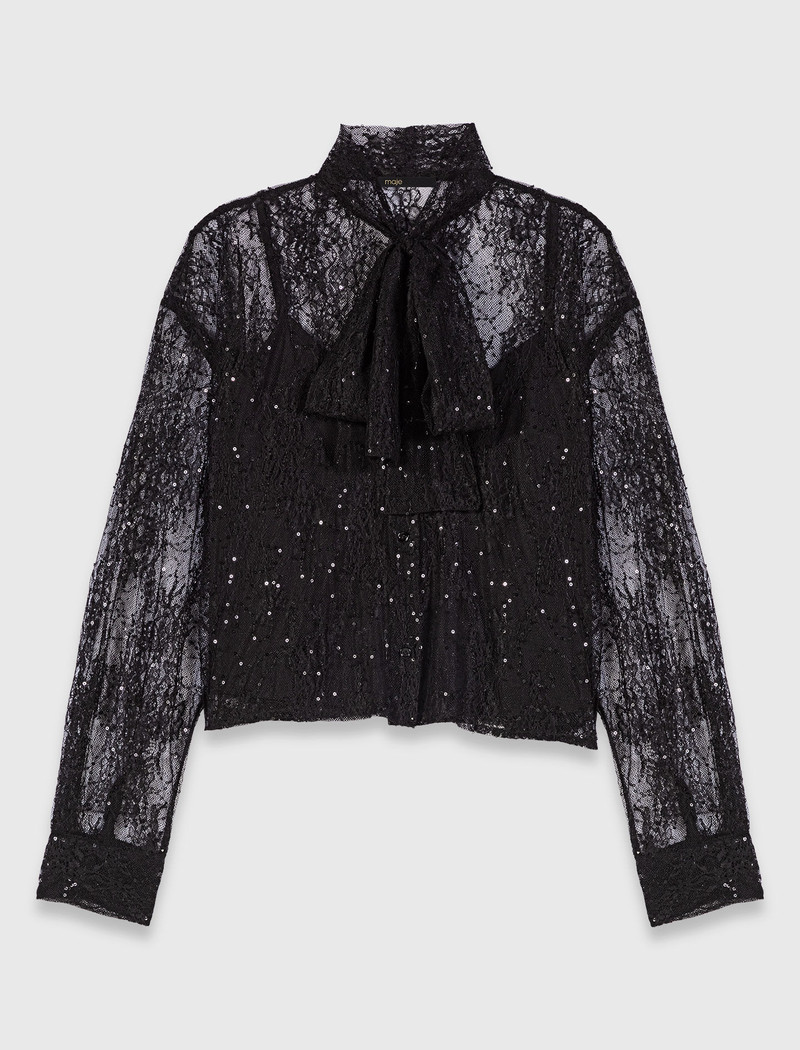 Lace pussy bow shirt 1