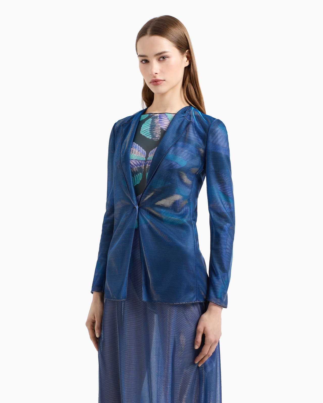 IRIDESCENT KNIT-FABRIC BLAZER - 3