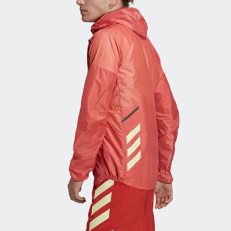 Men's adidas Reflective Windproof Logo Alphabet Hooded Jacket H11744 - 4